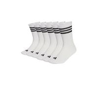 adidas Unisex 3 Stripes Essentials Cushioned Crew Socks 6 Pair Pack, white/black/black, 8.5-10