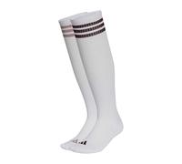 adidas Unisex 3 Stripes Knee Socks 2 Pair Pack Socks, white/maroon/white/magic mauve, S
