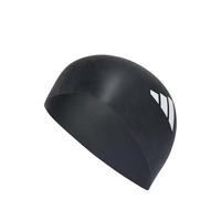 adidas Unisex 3-Stripes Swim Cap, Black/White, One size
