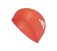 adidas Unisex 3-Stripes Swim Cap, Bright Red/White, One size