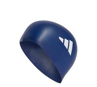 adidas Unisex 3-Stripes Swim Cap, Dark Blue/White, One size