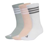 adidas Unisex 3STRIPES CUSHIONED SPORTSWEAR CREW SOCKS 3 PAIR PACK, blush pink/white/Wonder Sage, 6.5-8