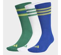 adidas Unisex 3STRIPES CUSHIONED SPORTSWEAR CREW SOCKS 3 PAIR PACK, bold green/bold blue/bright yellow, 6.5-8