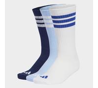 adidas Unisex 3STRIPES CUSHIONED SPORTSWEAR CREW SOCKS 3 PAIR PACK, dark blue/white/glow blue, 8.5-10