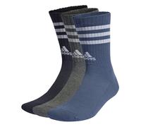 adidas 3STRIPES Cushioned Sportswear Crew Socks 3 Pair Pack, Legend Ink/preloved Ink/Dark Grey Heather, 6.5-8