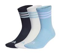 adidas Unisex 3STRIPES CUSHIONED SPORTSWEAR CREW SOCKS 3 PAIR PACK, night navy/icey blue/white, 8.5-10