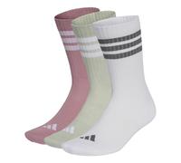 adidas Unisex 3Stripes Cushioned Sportswear Crew Socks 3 Pair Pack Socks, magic mauve/white/halo green/grey four, XXL