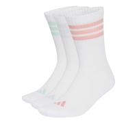 adidas Unisex 3Stripes Cushioned Sportswear Crew Socks 3 Pair Pack Socks, white/Semi Frozen Turbo/clear mint/Frozen Purple, XXL