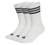adidas Unisex 3STRIPES CUSHIONED SPORTSWEAR CREW SOCKS 3 PAIR PACK, white/black/black, 2.5-4