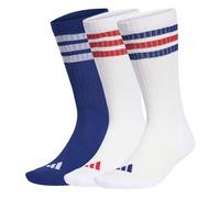 adidas Unisex 3STRIPES CUSHIONED SPORTSWEAR CREW SOCKS 3 PAIR PACK, white/mystery ink/pure ruby, 4.5-6