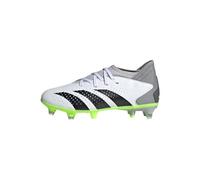adidas unisex Predator Accuracy.3 Firm Ground Soccer Cleats, White/Core Black/Lucid Lemon, 2 Big Kid