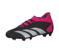 adidas Unisex Accuracy.3 Firm Ground Boots Football, Core Black/Cloud White/Shock Pink, 12.5 UK Child