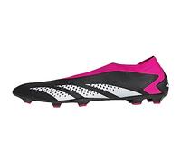 adidas Unisex Accuracy.3 Laceless Football Boots Firm G Shoes, Black/White/Team Shock Pink 2, 14 Women/13 Men