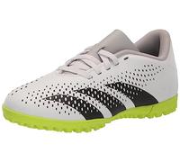 adidas Unisex Accuracy.4 Turf Sneaker, White/Core Black/Lucid Lemon, 5.5 Big Kid