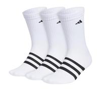 adidas Unisex Adaptive Crew Socks with Accessible Features (3 Pairs), White/Black, Large