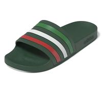 adidas Unisex Adilette Aqua Slides, team dark green/ftwr white/bright red, 7 UK