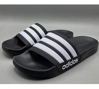 Adidas Unisex Adilette Shower Sliders - Core Black / Cloud White - UK 7 - New