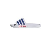 adidas Unisex Adilette Shower Slides, ftwr white/team royal blue/pure ruby, 7 UK