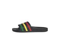 adidas Unisex Adult Adilette Aqua Slide Sandal, Core Black/Green/Pure Ruby, 5 Women/4 Men