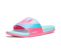 adidas Unisex-Adult Adilette Comfort Messi Slide Sandal, Flash Aqua/Lucid Pink/Lucid Cyan, 11 Women/10 Men