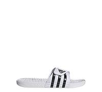 adidas Unisex-Adult Adissage Slides Sandal, White/Black/White, 14 Women/13 Men
