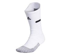 adidas Unisex-Adult adizero Football Socks (1 pair) cushioned crew for men women team sports, White/Black, Medium