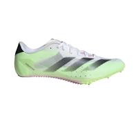 adidas Unisex-Adult Adizero Sprintstar Track and Field Sneaker, Cloud White/Core Black/Green Spark, 16 Women/15 Men