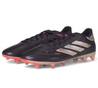 adidas Unisex-Adult Copa Pure Ii Pro Firm Ground Sneaker, Aurora Black/Platin Metallic/Turbo, 14 Women/13 Men