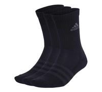 Adidas Unisex Adult Cushioned Crew Socks (Pack of 3) - Black/Grey - Black/Grey - S