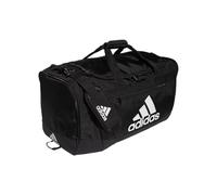 adidas Unisex-Adult Defender 4.0 Duffel, Durable Athletic Sports Gym Travel Bag for Men and Women, Black/White, Large (110 L)