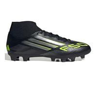 adidas Unisex-Adult F50 Club Firm/Multi Ground Cleats Sneaker, Black/Iron Metallic/Lucid Lemon, 9.5 Women/8.5 Men