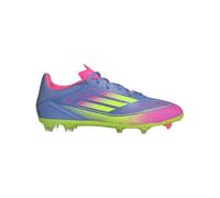adidas Unisex-Adult F50 League Firm Multi Ground Sneaker, Blue Fusion/Lucid Lemon/Lucid Pink, 9.5 Women/8.5 Men