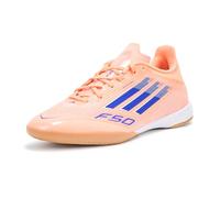 adidas Unisex-Adult F50 League Indoor Sneaker, Beam Orange/Lucid Blue/White, 10.5 Women/9.5 Men