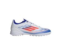 adidas Unisex-Adult F50 League Turf Sneaker, White/Solar Red/Lucid Blue, 8 Women/7 Men