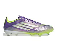 adidas Unisex-Adult F50 Pro Firm Ground Sneaker, Purple Rush/White/Lucid Lemon, 12 Women/11 Men