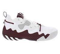 adidas Unisex-Adult Harden Vol. 6 Basketball Shoe, White/Burgundy/Grey, 13.5 Women/12 Men