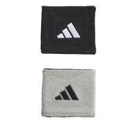 adidas Interval Reversible Wristband, Black/White/Aluminum 2/2, One Size (1 Pair)