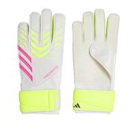 adidas Unisex Adult Predator Goalkeeper Gloves, White/Lucid Lemon/Lucid Pink, Size 3.5