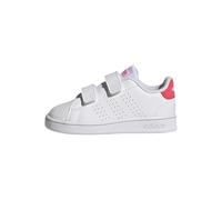 adidas Unisex Baby Advantage Lifestyle Court Two Hook-and-Loop Shoes, Cloud White/Real Pink/Core Black, 8.5 UK Child