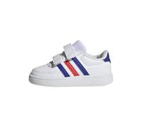 adidas Unisex Baby Breaknet Lifestyle Court Two-Strap Hook-and-Loop Shoes, Cloud white/lucid blue/bright red, 7 UK Child