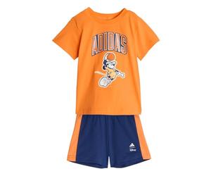 adidas Unisex Baby DISNEY MICKEY MOUSE T-SHIRT SET, Pure Orange/off white, 0-3 Months