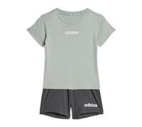 adidas Unisex Baby ESSENTIALS LINEAR LOGO T-SHIRT SET, Wonder Sage/white/white, 12-18 Months