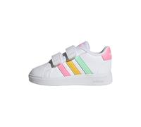 adidas Unisex Baby Grand Court Lifestyle Hook and Loop Shoes Tennis, Cloud White/Pulse Mint/Beam Pink, 5.5 UK Child