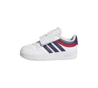 adidas Unisex Baby Hoops 4.0 Shoes, FTWR White/Dark Blue/Better Scarlet, 8 UK Child