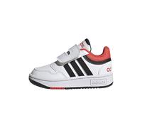 adidas Hoops Shoes, Cloud White/Core Black/Bright Red, 4 UK