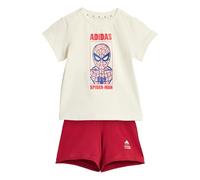 adidas Unisex Baby MARVEL SPIDER-MAN T-SHIRT SET, off white/active maroon, 12-18 Months
