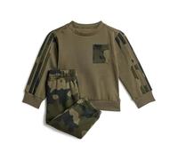 adidas Unisex Baby Seasonal Essentials Infants Camo Fleece Jogger Set in French Terry, olive strata/black, 3-6 Months