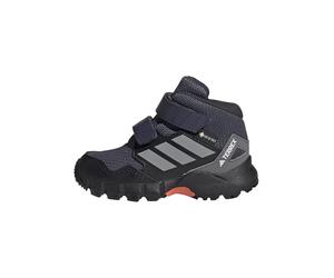 adidas Unisex Baby Terrex Skychaser Mid Gore-Tex Hiking Kids Shoes, Shadow Navy/Grey Three/Semi Impact Orange, 2 UK Child