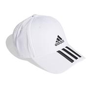 adidas Unisex BASEBALL 3-STRIPES TWILL CAP, White/Black/Black, M