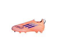 adidas Unisex Children's F50 League Laceless Firm Ground Football Boots Kids Football Boots, Beam Orange Lucid Blue Cloud White, 13.5 UK